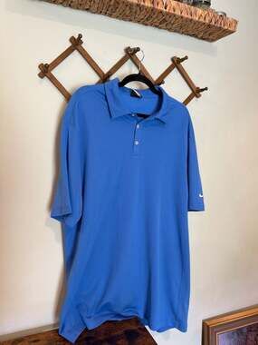 Nike 637167 Dri-FIT Vertical Mesh Polo - Brisk Blue